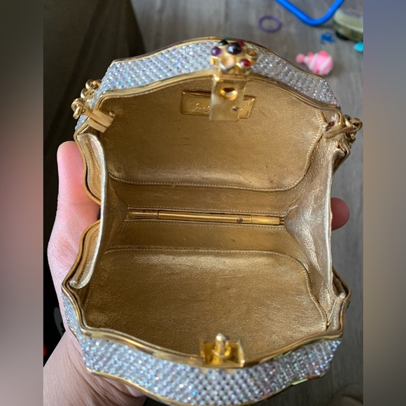 Authentic Judith Leiber Fullbead Minaudiere Evening Clutch Shoulder Crossbody - Picture 14 of 16